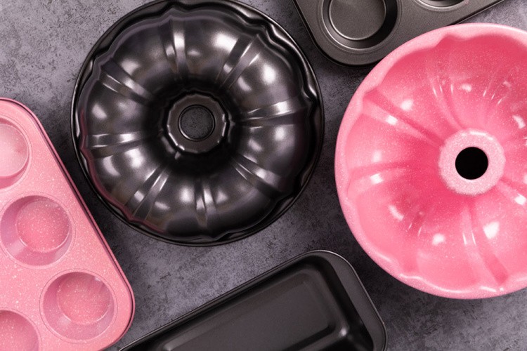 Форма металлическая круглая для кекса, d 24 см, розовая, S-CHIEF — картинка 5