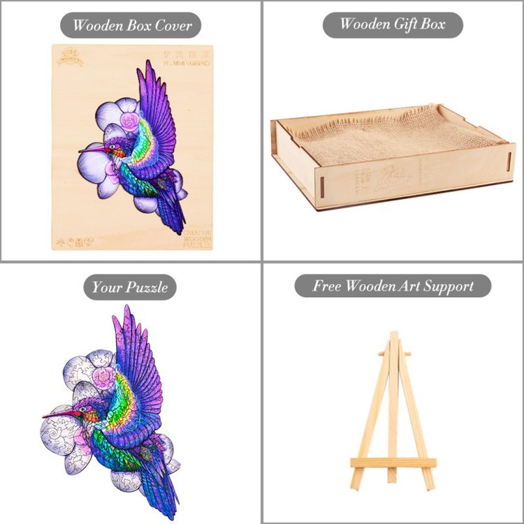 Деревянные пазлы «Свободная Колибри XL», Woodbests — картинка 6