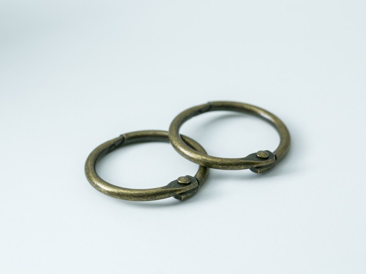 №1 Кольца для блокнотов цвет БРОНЗА количество 4 шт. (диаметр 25 мм) — картинка 2