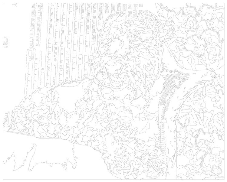 Картина по номерам Собака вельштерьер лежит в саду — картинка 3