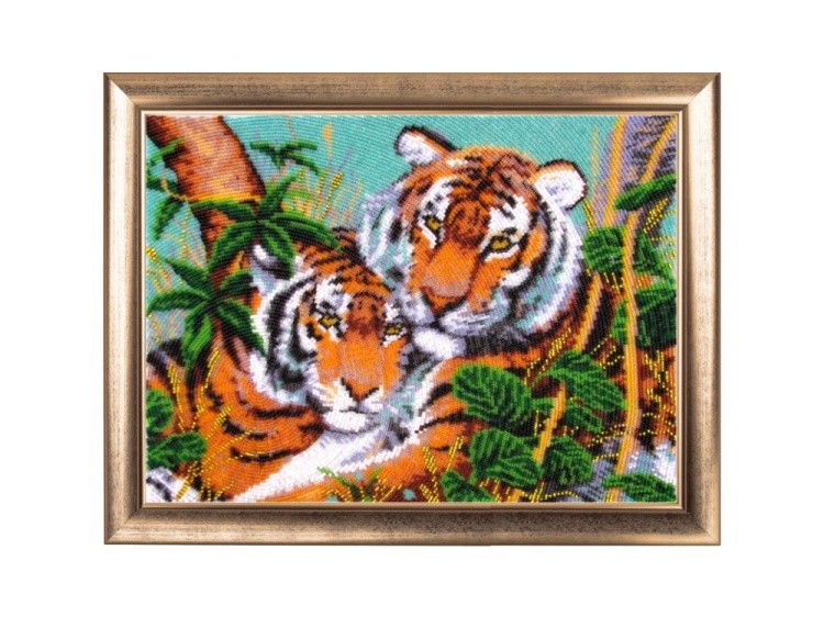 Набор для вышивания бисером «Тигры в джунглях»