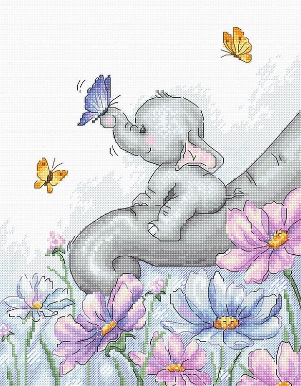 Набор для вышивания «Слон с бабочкой»