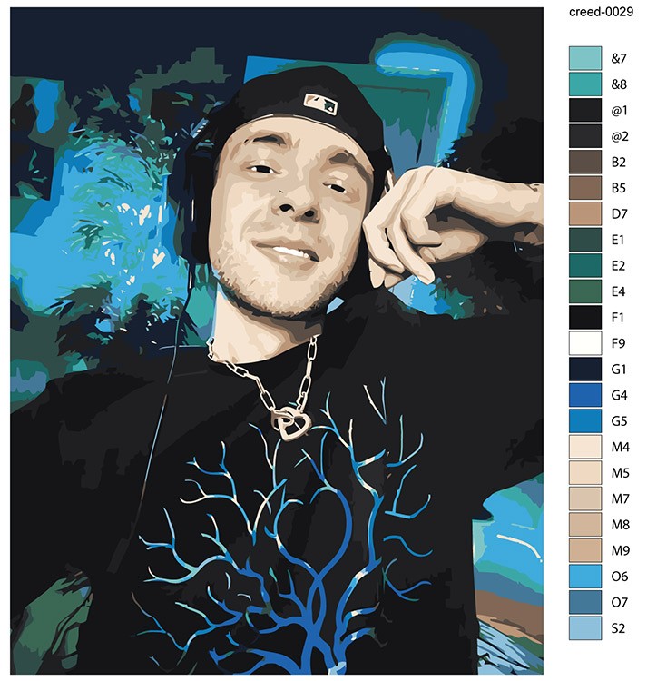 Картина по номерам «Стример и певец Егор Крид: портрет» — картинка 2