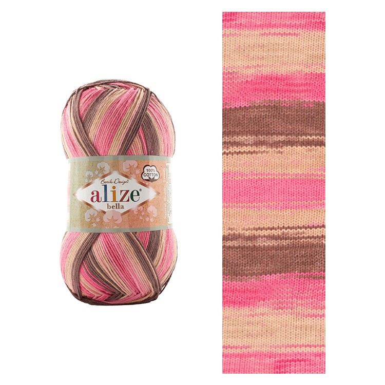 Пряжа ALIZE Bella Batik 100 (Белла батик 100) (7829), мультиколор, 5 шт. по 100 г — картинка 2