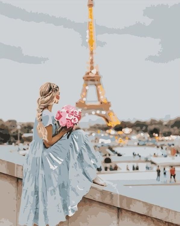 Картина по номерам «Девушка в Париже»