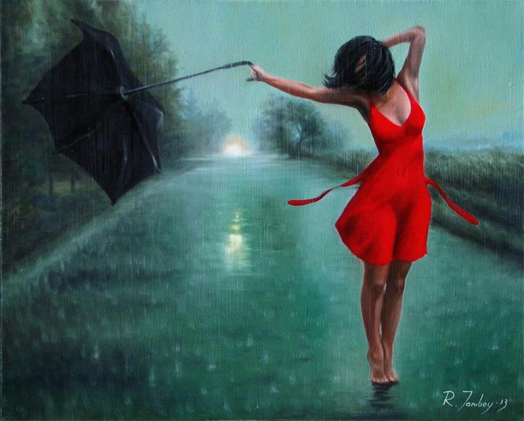 Картина по номерам «Танцующая под дождем»