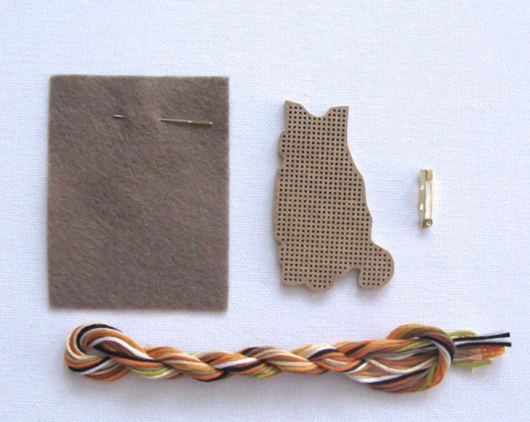 Набор для вышивания броши «Рыжий кот» — картинка 2
