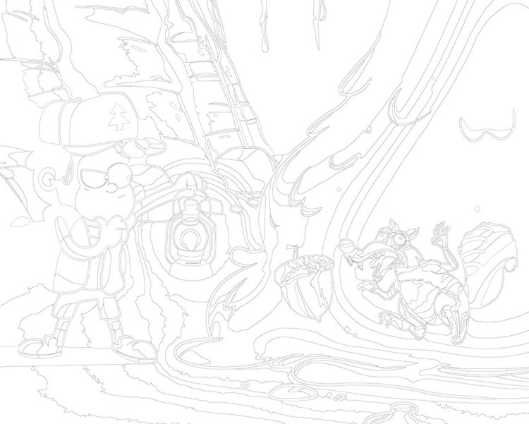 Картина по номерам «Гравити Фолз Фолс: Диппер и белка 40x50» — картинка 3