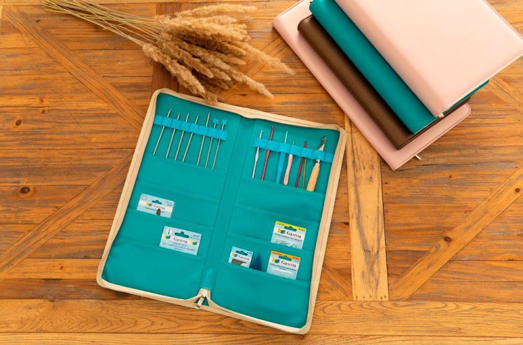 Органайзер для рукоделия «Коричнево-золотой», кожзаменитель, 43 см, Gamma — картинка 3