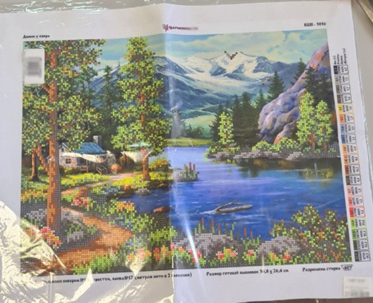 Рисунок на ткани «Домик у озера» — картинка 2