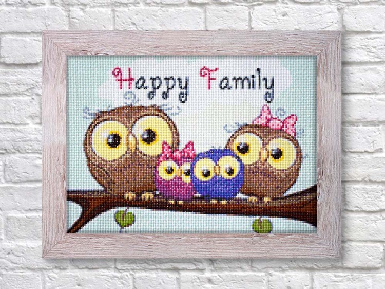 Алмазная вышивка «Семья сов» — картинка 3