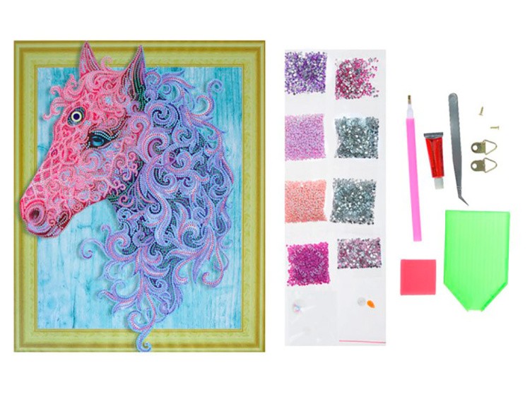 Алмазная вышивка 5D «Лошадь в кружевах» — картинка 2