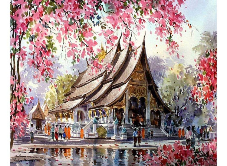 Картина по номерам «Тайский храм» — картинка 2
