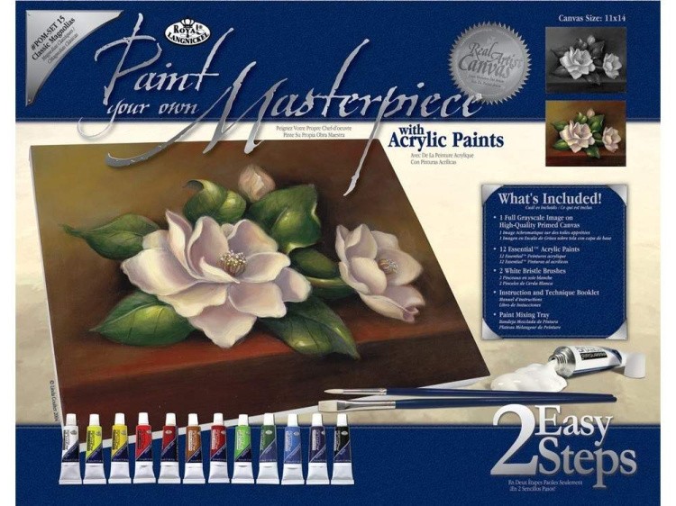 Картина по контурам гризайль «Магнолия» — картинка 2