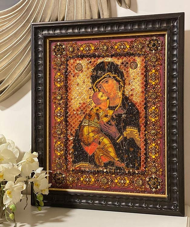 Вышивка Образа в каменьях «Владимирская Божия Матерь (храмовая икона)» — картинка 4