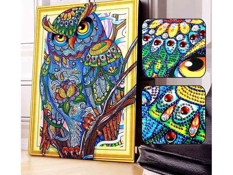 Алмазная вышивка 5D «Мудрая сова» — картинка 4