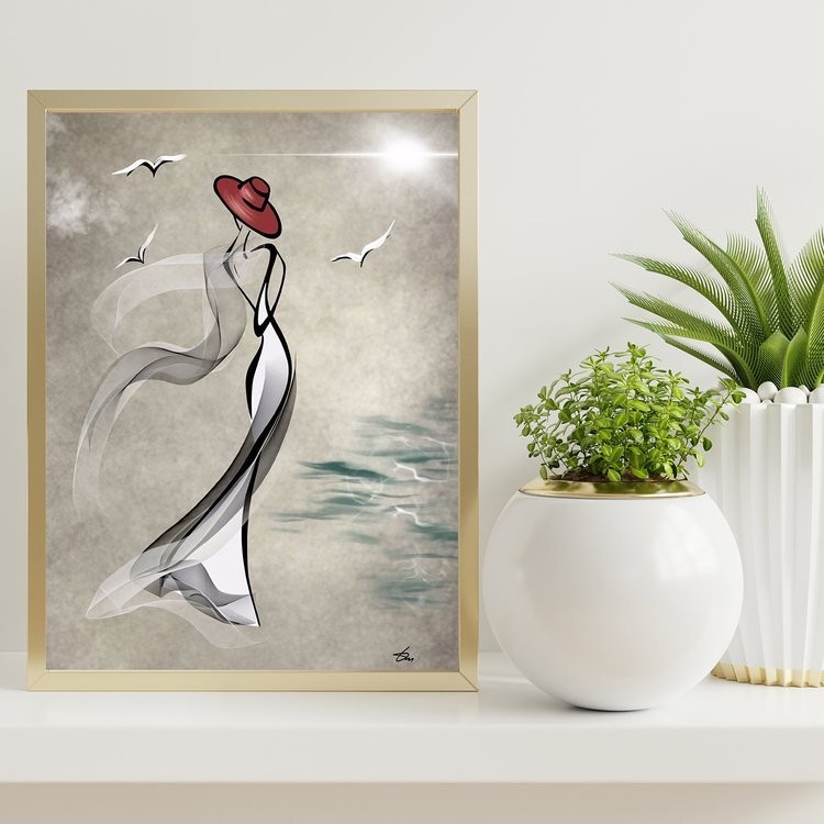 Картина по номерам «Леди на берегу моря» — картинка 2