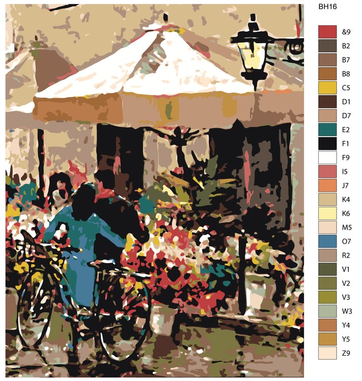 Картина по номерам «Цветочная палатка» — картинка 2