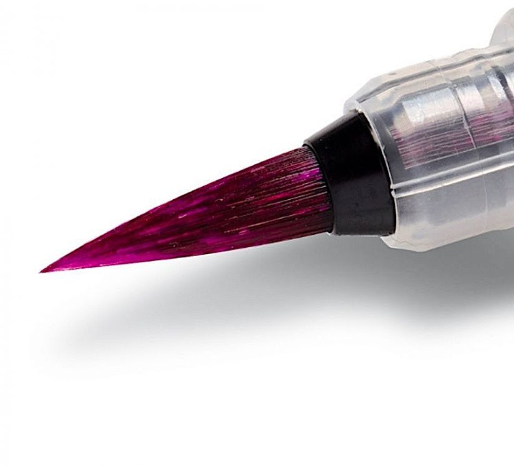 Кисть с краской Colour Brush, 1-10 мм, 5 мл, цвет: черный, Pentel — картинка 2