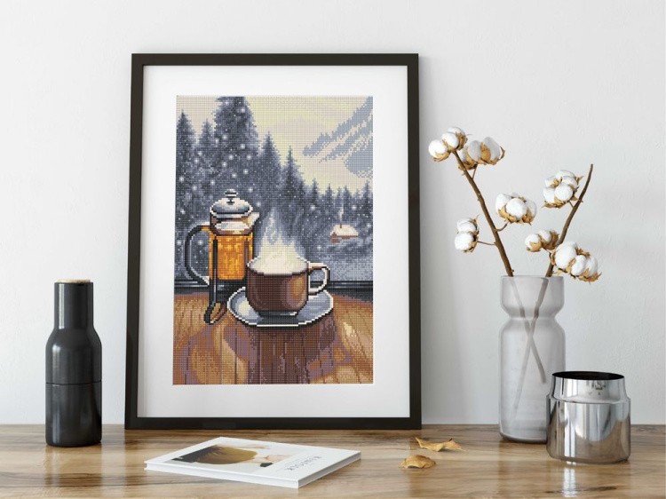 Алмазная вышивка «Зимний вечер» — картинка 3