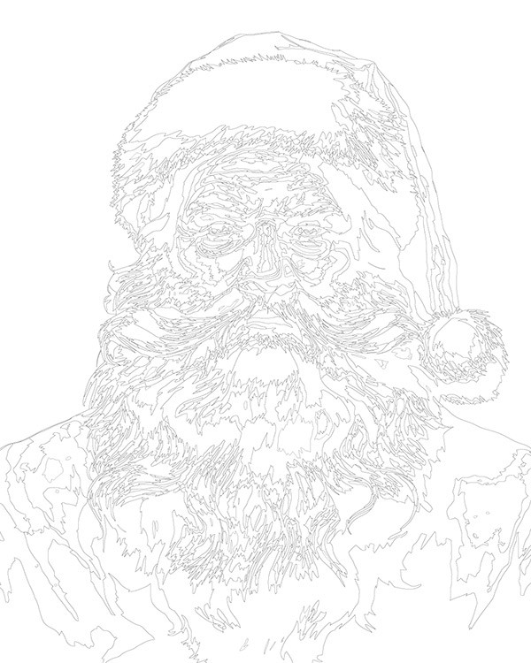 Картина по номерам «Новогодняя: Дед Мороз на темном фоне» — картинка 3