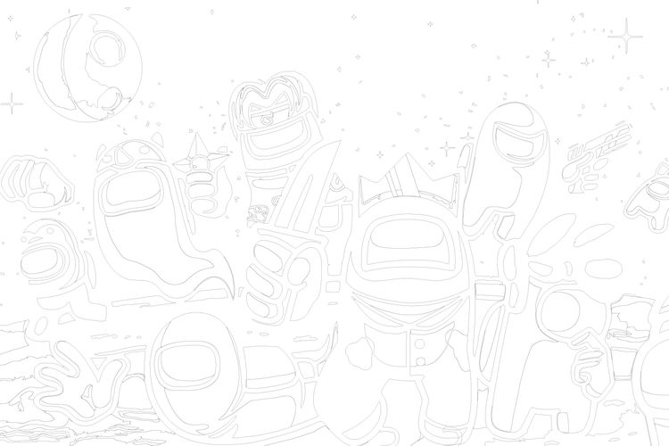 Картина по номерам «Among Us Амонг Ас: Герои в космосе» — картинка 3