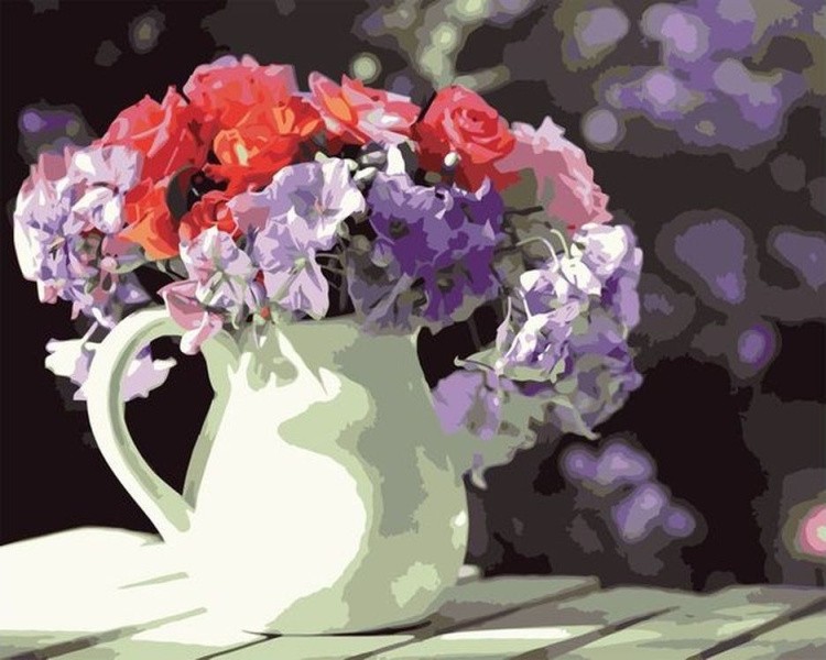 Картина по номерам «Цветы в кувшине»
