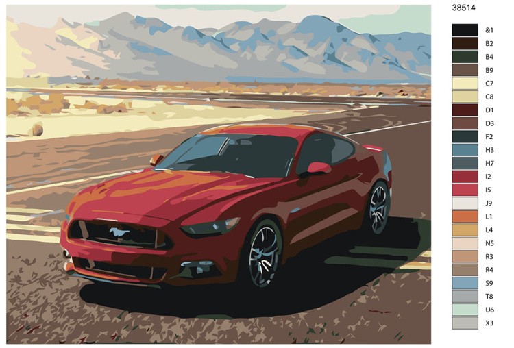 Картина по номерам «Форд мустанг» — картинка 2