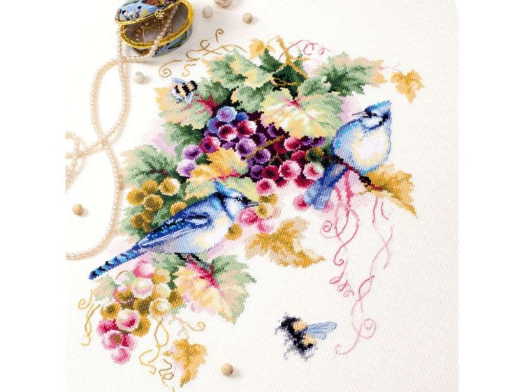 Набор для вышивания «Сойки и виноград» — картинка 2
