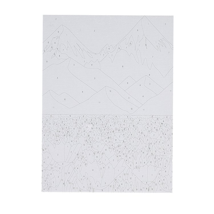 Картина по номерам с поталью «Цветущие поля в горах» — картинка 2