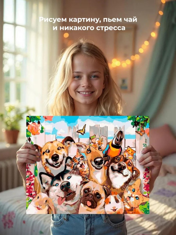 Картина по номерам «Селфи на заднем дворе» — картинка 7