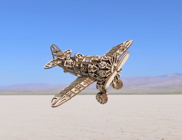 Конструктор деревянный 3D «Самолет с мотором», Eco Wood Art — картинка 10