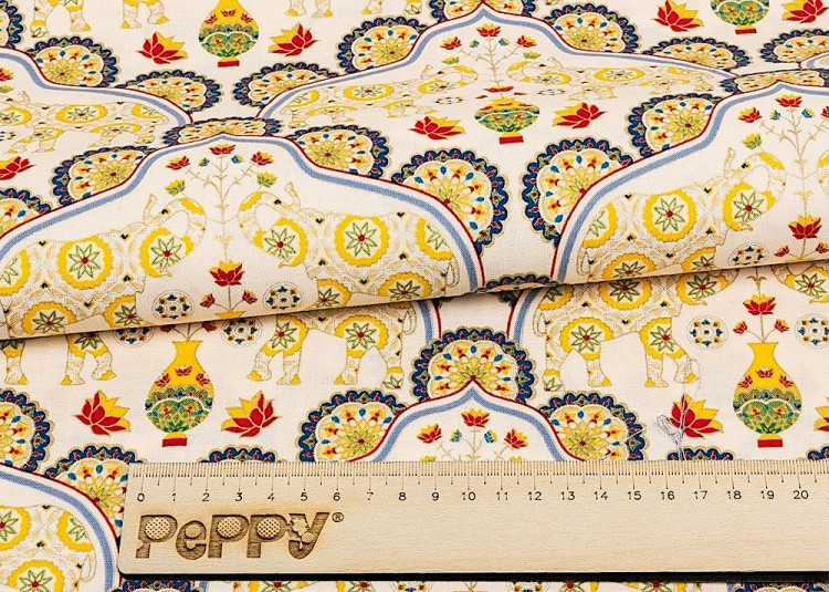 Ткань для пэчворка ИНДИЙСКОЕ САРИ, 50x55 см, 146 г/м2, 100% хлопок, принт, Peppy — картинка 2