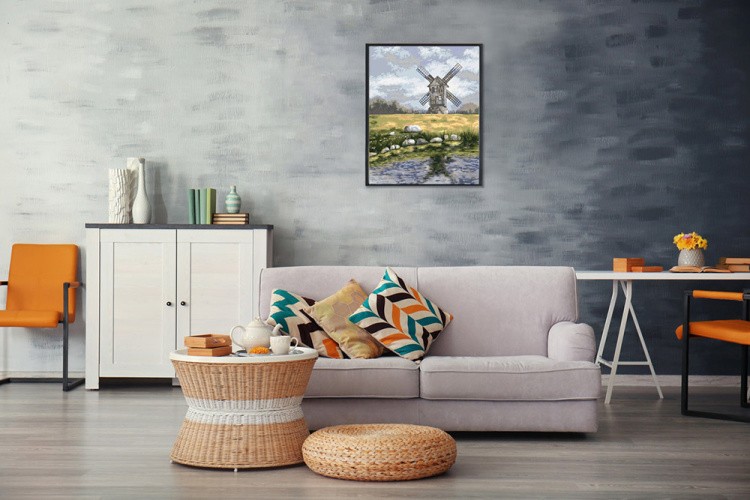 Картина по номерам «Мельница у реки» — картинка 5