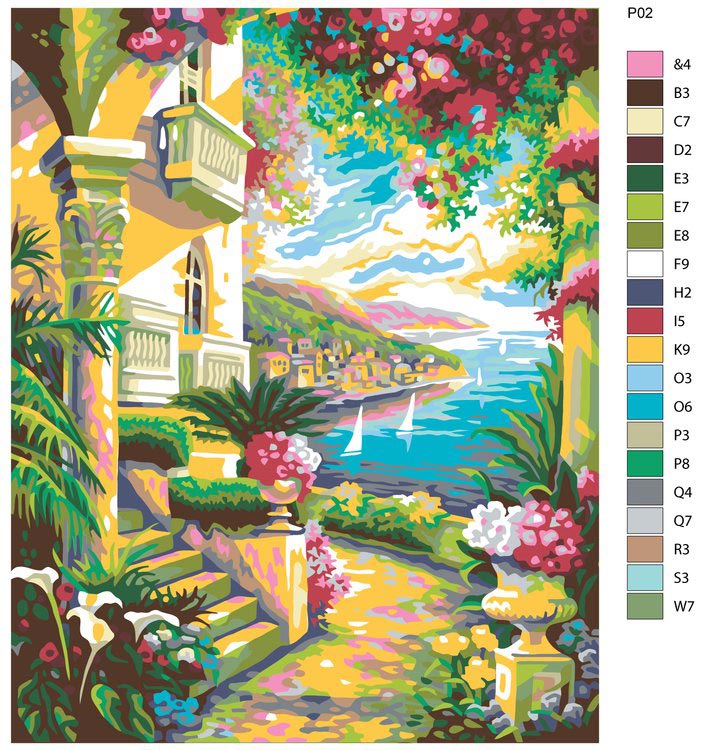 Картина по номерам «Вилла на озере» — картинка 2