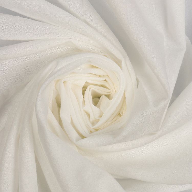 Ткань Хлопок крэш, 1 м х 150 см, 90 г/м², цвет: теплый белый, TBY