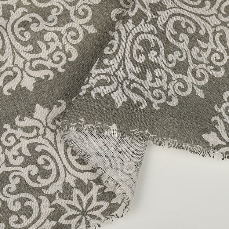 Ткань Лен, 140 г/м², 5 м x 150 см, цвет: молочный, геометрический принт, TBY — картинка 6