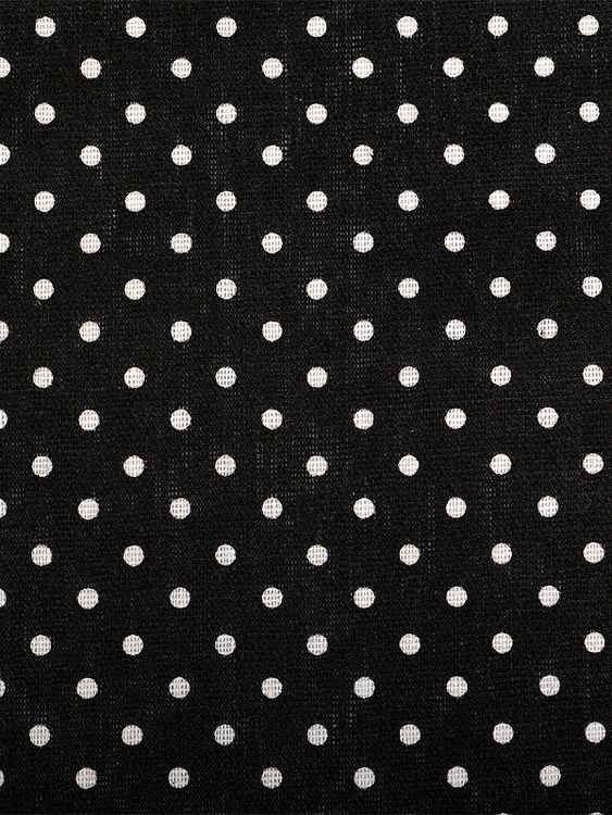 Ткань льняная, 1 м x 150 см, 140 г/м², цвет: черный, горошек, TBY — картинка 3