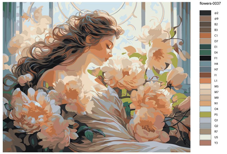 Картина по номерам «Цветы: Девушка у витражного окна» — картинка 2