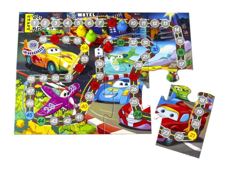 Игра-пазл «Гонки» (Ходилка+пазл) — картинка 2