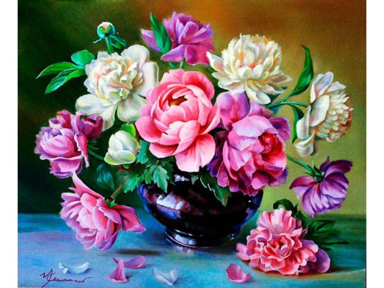 Картина по номерам «Величие пионов» — картинка 2