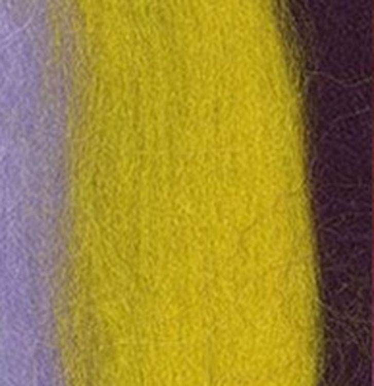 Шерсть для валяния Gamma MY-050, полутонкая (желтый/св.фиалка/т.цикламен), 50 г