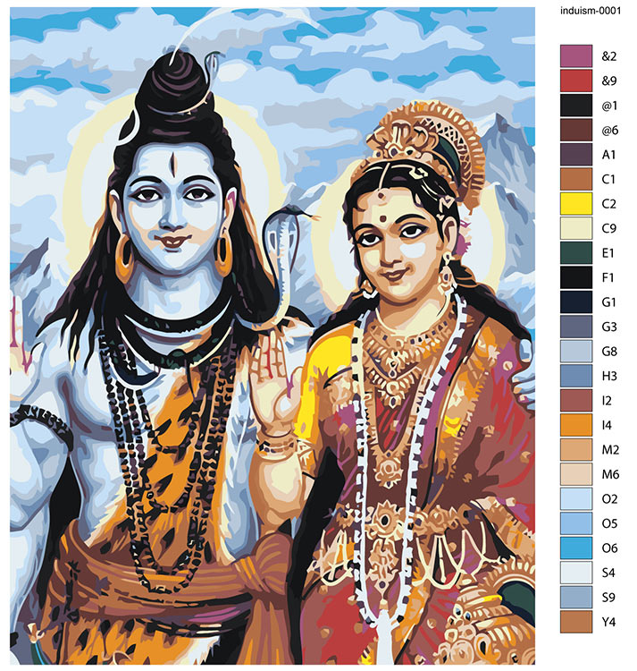 Картина по номерам «Религия индуизм: Шива и Парвати (Шакти)» — картинка 2