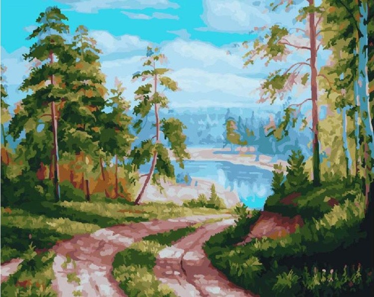 Картина по номерам «Дорога к озеру»