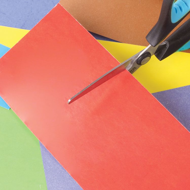 Ножницы «BASIC», 140 мм, ребристые резиновые вставки, черно-голубые, Юнландия — картинка 6