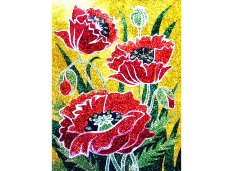 Фреска с блестками «Маки» — картинка 3