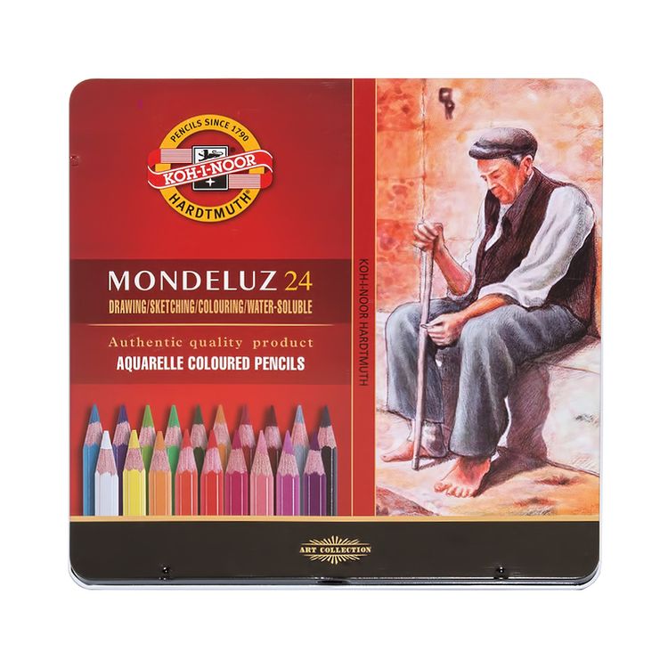 Набор акварельных карандашей Koh-i-Noor в металлической коробке, 24 цвета