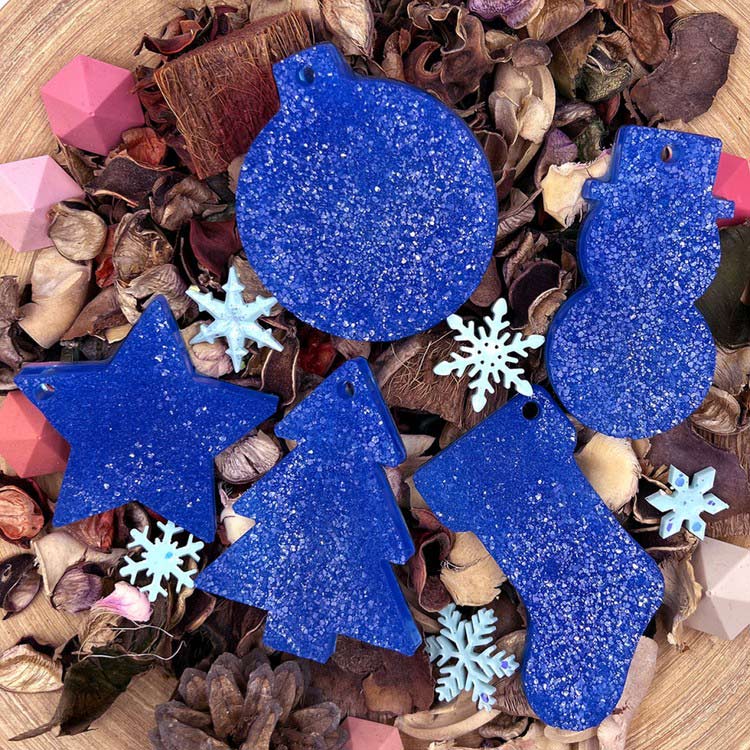 Силиконовый молд - Кристаллические елочные игрушки №1, 18x17,5см, 1 молд — картинка 3