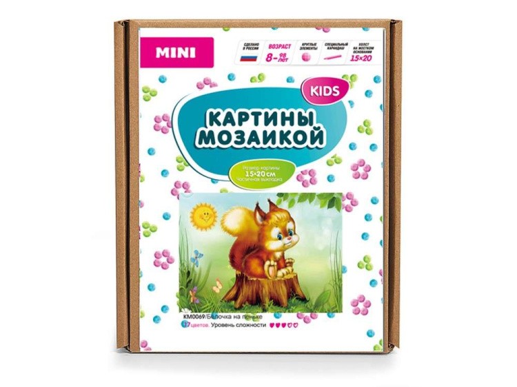 Алмазная вышивка-открытка «Белочка на пеньке» — картинка 5