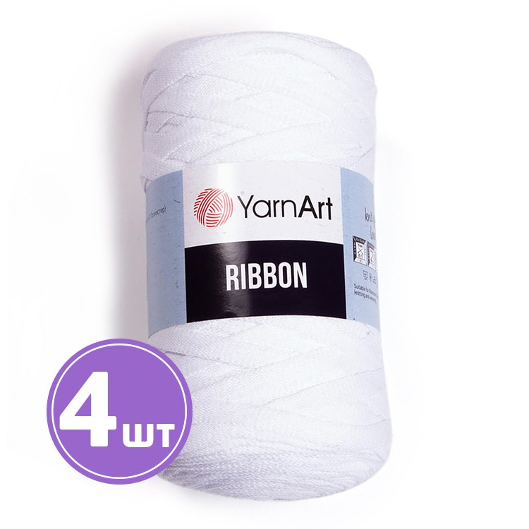 Пряжа YarnArt Ribbon (Риббон) (751), ультрабелый, 4 шт. по 250 г